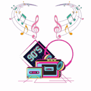 Naklejka muzyka lata 90